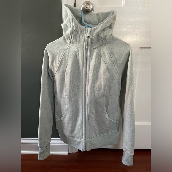 lululemon athletica Tops - Lululemon Scuba Hoodie *Light Cotton Fleece Heathered Island Mist Size 6